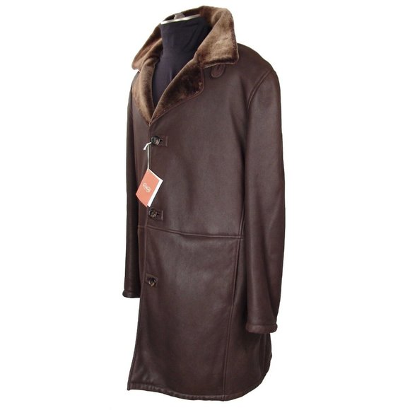 Gorgeous Longhi Shearling Coat Brand New Top Quality Made In Italy EU Size 56 - Picture 5 of 11